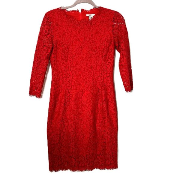 H&M Dresses & Skirts - Red Lace H&M Mini Dress Size Small